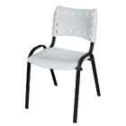 Cadeira Iso Base Preto Escola, Escritório Branco Kit 8 Un