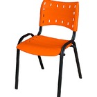 Cadeira Iso Base Preto Escola, Escritório Laranja Kit 11 Un