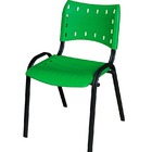 Cadeira Iso Base Preto Escola, Escritório Verde- Kit 10 Un