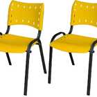 Cadeira Iso Base Preto Igreja, Escola, Escritório - Amarelo -