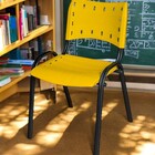 Cadeira Iso Base Preto Igreja, Escola, Escritório - Amarelo K