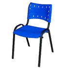 Cadeira Iso Base Preto Igreja, Escola, Escritório - Azul  1 P