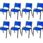 Cadeira Iso Base Preto Igreja, Escola, Escritório - Azul - Ki