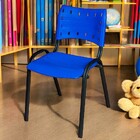 Cadeira Iso Base Preto Igreja, Escola, Escritório - Azul Kit