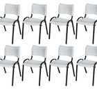 Cadeira Iso Base Preto Igreja, Escola, Escritório - Branco Ki