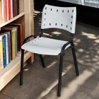 Cadeira Iso Base Preto Igreja, Escola, Escritório - Branco Ki