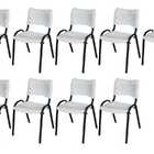 Cadeira Iso Base Preto Igreja, Escola, Escritório - Branco Ki