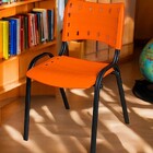 Cadeira Iso Base Preto Igreja, Escola, Escritório - Laranja 1