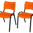 Cadeira Iso Base Preto Igreja, Escola, Escritório - Laranja K