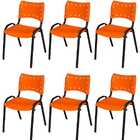 Cadeira Iso Base Preto Igreja, Escola, Escritório - Laranja K