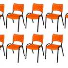 Cadeira Iso Base Preto Igreja, Escola, Escritório - Laranja K