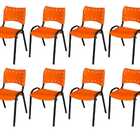 Cadeira Iso Base Preto Igreja, Escola, Escritório - Laranja K