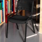 Cadeira Iso Base Preto Igreja, Escola, Escritório - Preto  Ki