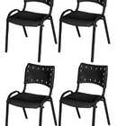 Cadeira Iso Base Preto Igreja, Escola, Escritório - Preto - K