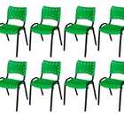 Cadeira Iso Base Preto Igreja, Escola, Escritório - Verde - K