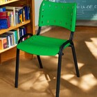 Cadeira Iso Base Preto Igreja, Escola, Escritório - Verde - K