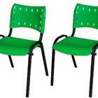 Cadeira Iso Base Preto Igreja, Escola, Escritório - Verde Kit