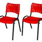 Cadeira Iso Base Preto Igreja, Escola, Escritório - Vermelho