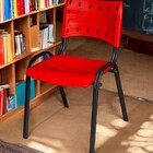 Cadeira Iso Base Preto Igreja, Escola, Escritório - Vermelho