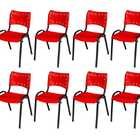 Cadeira Iso Base Preto Igreja, Escola, Escritório - Vermelho