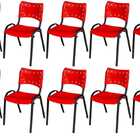 Cadeira Iso Base Preto Igreja, Escola, Escritório - Vermelho