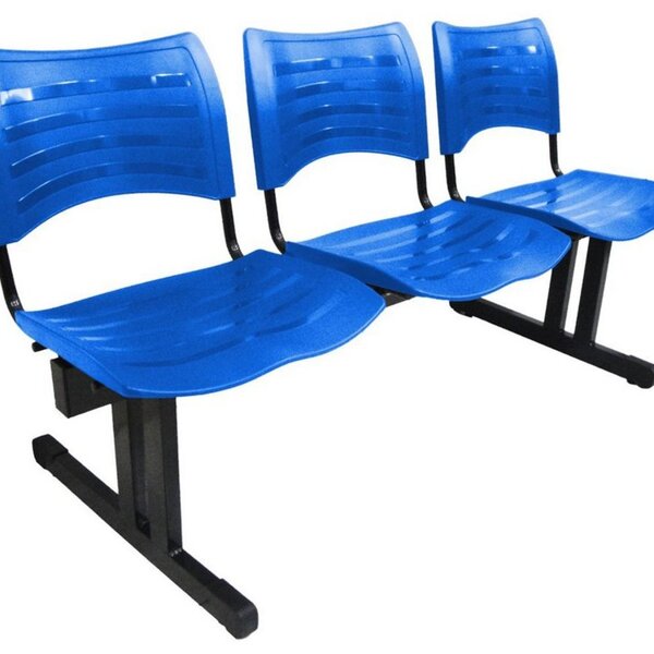 Cadeira Iso Em Longarina 3 Lugares Linha Polipropileno Iso Az