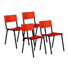 Cadeira Iso Empilhavel 4un  Vermelha