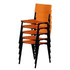Cadeira Iso Empilhavel 5un  Laranja