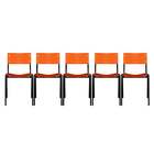 Cadeira Iso Empilhavel 5un  Laranja