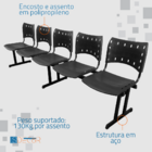 Cadeira Iso Pp Rp Longarina 5 Lugares Color - Verde