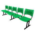 Cadeira Iso Pp Rp Longarina 5 Lugares Color - Verde