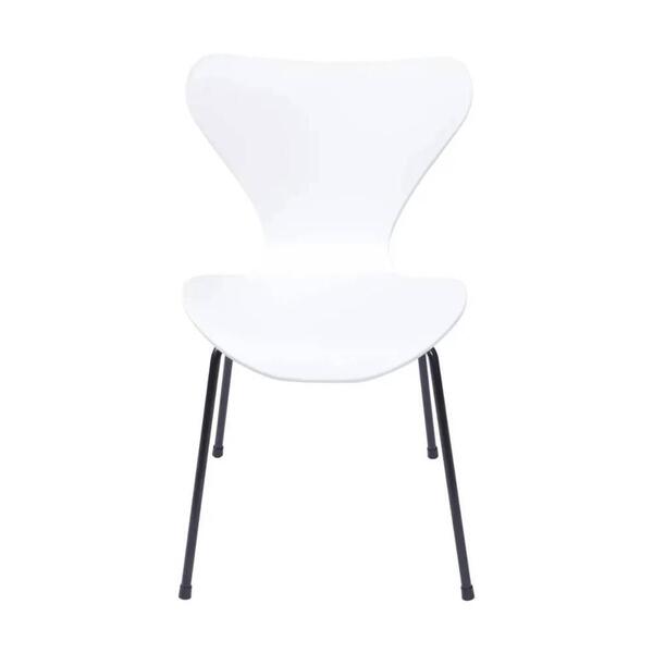 Cadeira Jacobsen Branca Base De Metal - Or Design