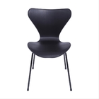 Cadeira Jacobsen Preta Base De Metal - Or Design