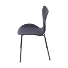 Cadeira Jacobsen Preta Base De Metal - Or Design