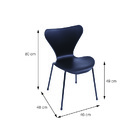 Cadeira Jacobsen Preta Base De Metal - Or Design