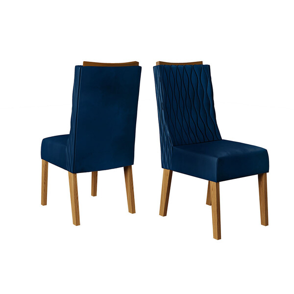 Cadeira Jade Estofada Curva Com 2 Unidades Dj Móveis