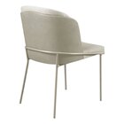 Cadeira Jantar Aurora Linho Pés Metal Bege/ Pérola