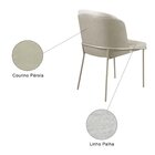 Cadeira Jantar Aurora Linho Pés Metal Bege/ Pérola