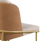 Cadeira Jantar Aurora Linho Pés Metal Bege/caramelo