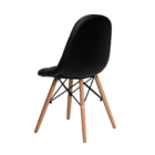 Cadeira Jantar Charles Eames Botonê Preta Base Madeira