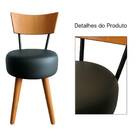 Cadeira Jantar Cozinha Estofada Preta Com Encosto Madeira Urb