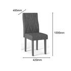 Cadeira Jantar Estofada Ágata C/ 2 Unidades Rustico Malbec/li