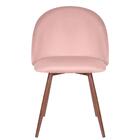 Cadeira Jantar Estofada Maite Sedona Veludo Rosa Claro