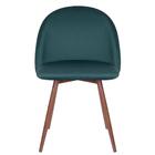 Cadeira Jantar Estofada Maite Sedona Veludo Verde Escuro