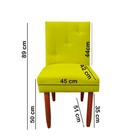 Cadeira Jantar Madrid Pés Palito Sued Amarelo - D'classe Decor