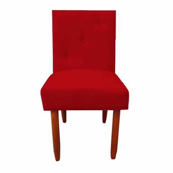 Cadeira Jantar Madrid Pés Palito Sued Vermelho - D'classe Dec