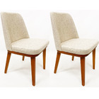 Cadeira Jantar Modelo Gold Tecido Linho Madeira Nobre Maciça