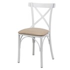Cadeira Jantar X Cross Metal Branco Reforçado Katrina Sala Me