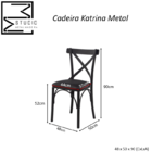 Cadeira Jantar X Cross Metal Preto Reforçado Katrina Sala Mes
