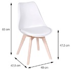 Cadeira Joly Com Almofada Fixa Em Pu Branca Base De Madeira -